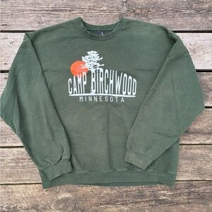 Camp Birchwood Dark Green Crewneck Sweatshirt, XL